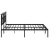 Elegant Metal Bed Frame with Headboard - Black 193x203 cm