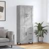 Highboard Concrete Grey 69.5x34x180 cm Engineered Wood Colour concrete grey Quantity in Package 1 Model 1 wood door 3 drawers 