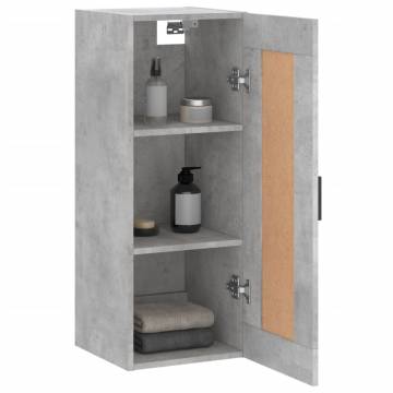 Wall Mounted Cabinet - Concrete Grey 34.5x34x90 cm