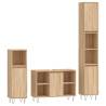 3 Piece Bathroom Furniture Set - Sonoma Oak - Stylish Storage