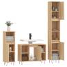 3 Piece Bathroom Furniture Set - Sonoma Oak - Stylish Storage