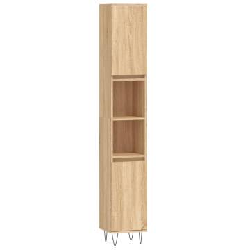 3 Piece Bathroom Furniture Set - Sonoma Oak - Stylish Storage