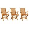 Garden Chairs 3 pcs Solid Teak Wood Quantity in Package 3 Number of 1 