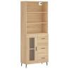 Stylish Highboard Sonoma Oak - 69.5x34x180 cm