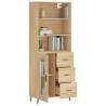 Stylish Highboard Sonoma Oak - 69.5x34x180 cm