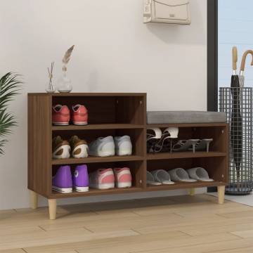 Elegant Brown Oak Shoe Cabinet | 102x36x60 cm - HipoMarket