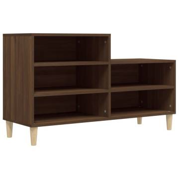 Elegant Brown Oak Shoe Cabinet | 102x36x60 cm - HipoMarket