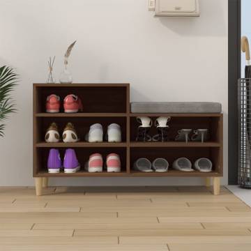 Elegant Brown Oak Shoe Cabinet | 102x36x60 cm - HipoMarket