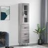 Highboard Grey Sonoma 34.5x34x180 cm Engineered Wood Colour grey sonoma Quantity in Package 1 Model 3 drawers 