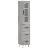 Elegant Highboard Grey Sonoma - 34.5x34x180 cm Engineered Wood