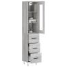 Elegant Highboard Grey Sonoma - 34.5x34x180 cm Engineered Wood