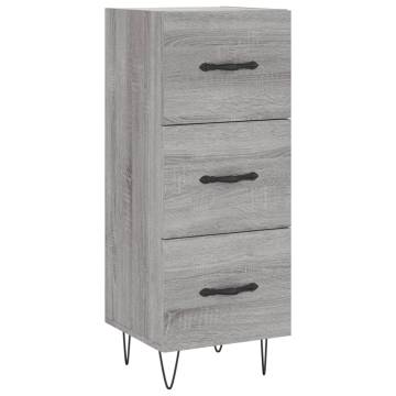 Elegant Highboard Grey Sonoma - 34.5x34x180 cm Engineered Wood