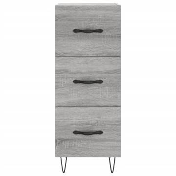 Elegant Highboard Grey Sonoma - 34.5x34x180 cm Engineered Wood