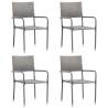 Stylish Outdoor Dining Chairs Set - 4 pcs Poly Rattan Anthracite