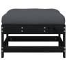 Garden Footstools with Cushions - 2pcs Solid Wood Black