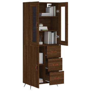 Stylish Highboard Brown Oak | Engineered Wood Storage Solution