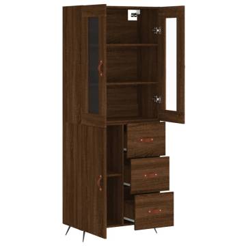 Stylish Highboard Brown Oak | Engineered Wood Storage Solution