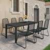 7 Piece Garden Dining Set PVC Rattan Black Colour black Size 184.5 cm table length Number of 6 