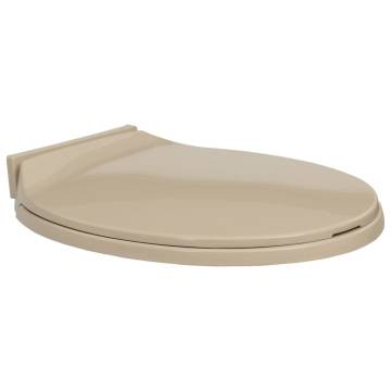 Soft-Close Toilet Seat Beige Oval - Durable & Stylish