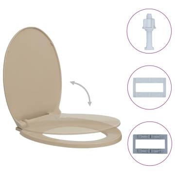 Soft-Close Toilet Seat Beige Oval - Durable & Stylish