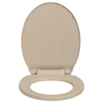 Soft-Close Toilet Seat Beige Oval - Durable & Stylish