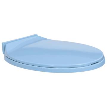 Soft-Close Blue Oval Toilet Seat - Durable & Stylish