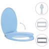 Soft-Close Blue Oval Toilet Seat - Durable & Stylish