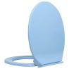 Soft-Close Blue Oval Toilet Seat - Durable & Stylish