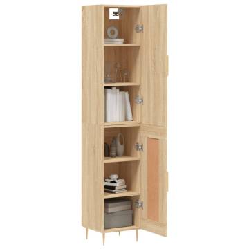 Stylish Highboard Sonoma Oak - 34.5x34x180 cm | HipoMarket