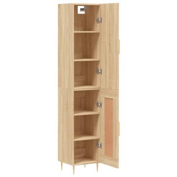 Stylish Highboard Sonoma Oak - 34.5x34x180 cm | HipoMarket