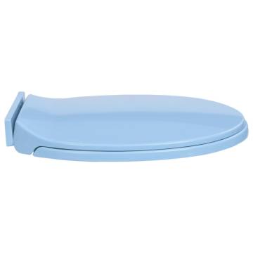 Soft-Close Blue Oval Toilet Seat - Durable & Stylish