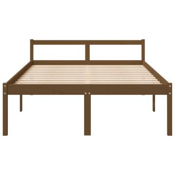 Honey Brown Solid Wood Bed Frame 135x190 cm Double