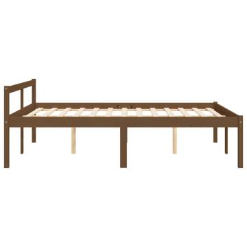 Honey Brown Solid Wood Bed Frame 135x190 cm Double