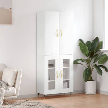 Stylish Highboard White 69.5x34x180 cm - Durable & Elegant