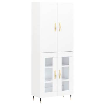 Stylish Highboard White 69.5x34x180 cm - Durable & Elegant