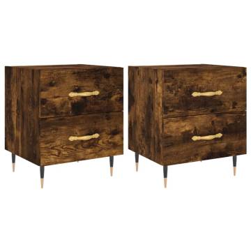 Smoked Oak Bedside Cabinets - 2 pcs | Hipomarket UK