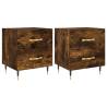 Smoked Oak Bedside Cabinets - 2 pcs | Hipomarket UK