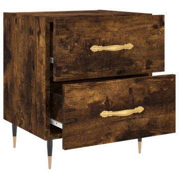 Smoked Oak Bedside Cabinets - 2 pcs | Hipomarket UK