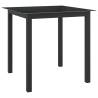 Garden Table Black 80x80x74 cm Aluminium and Glass Colour black Size 80 x 80 x 74 cm Quantity in Package 1 