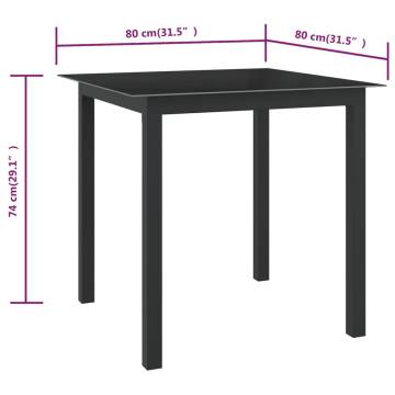 Stylish Black Garden Table 80x80 cm | Hipo Market