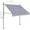 Manual Retractable Awning with LED - 100 cm Blue & White