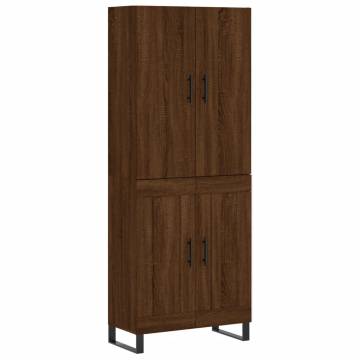 Elegant Highboard in Brown Oak - 69.5x34x180 cm | Hipomarket