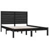 Black Solid Wood Bed Frame 140x200 cm - Stylish & Sturdy