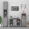 3 Piece Bathroom Furniture Set Grey Sonoma Engineered Wood Colour grey sonoma Number of 3 