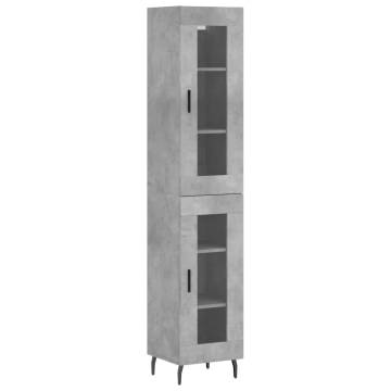 Stylish Highboard Concrete Grey - 34.5x34x180 cm | HipoMarket