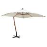 Hanging Parasol 300x300 cm Wooden Pole White Colour white Size 3 x 3 m Quantity in Package 1 