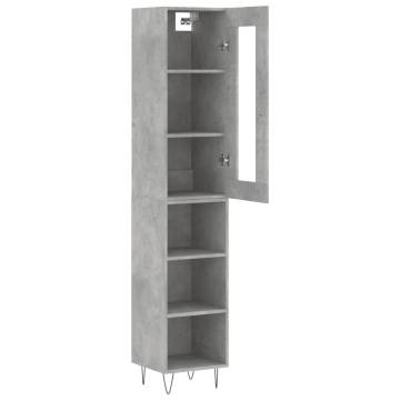 Stylish Highboard Concrete Grey - 34.5x34x180 cm | HipoMarket