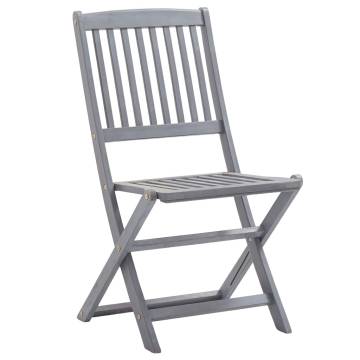 Folding Outdoor Chairs 8 pcs Solid Acacia Wood - Hipomarket