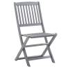 Folding Outdoor Chairs 8 pcs Solid Acacia Wood - Hipomarket