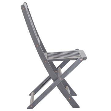 Folding Outdoor Chairs 8 pcs Solid Acacia Wood - Hipomarket